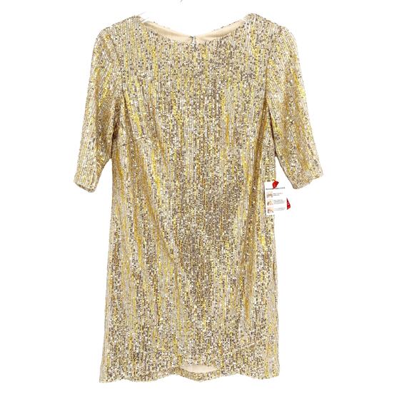 MAC DUGGAL Dress Size 2 Evening Gown Sequin Mini Dress NEW Gold Shift - Picture 6 of 8